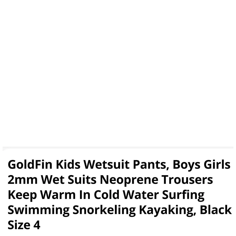GoldFin Wetsuit Pants Kids 4 Black Neon Yellow Excellent 2mm Neoprene Leggings‎